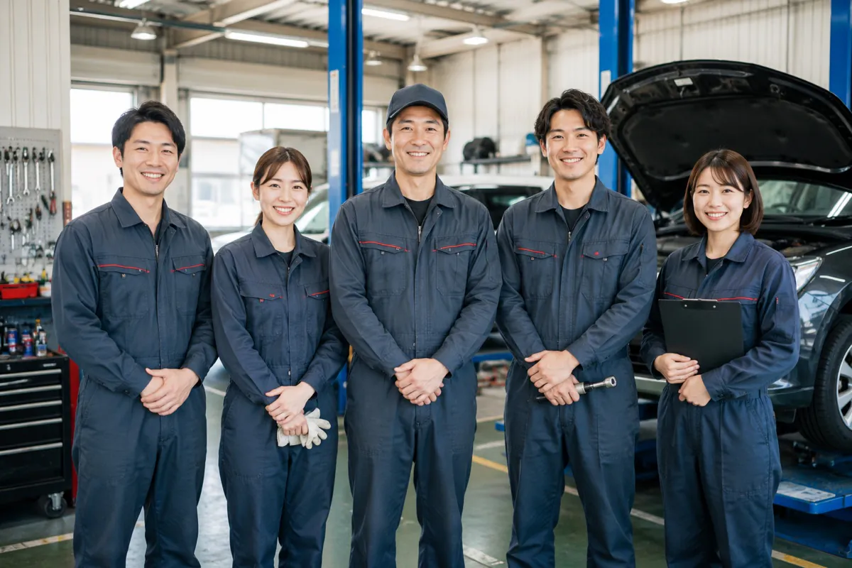 自動車整備工場のスタッフ