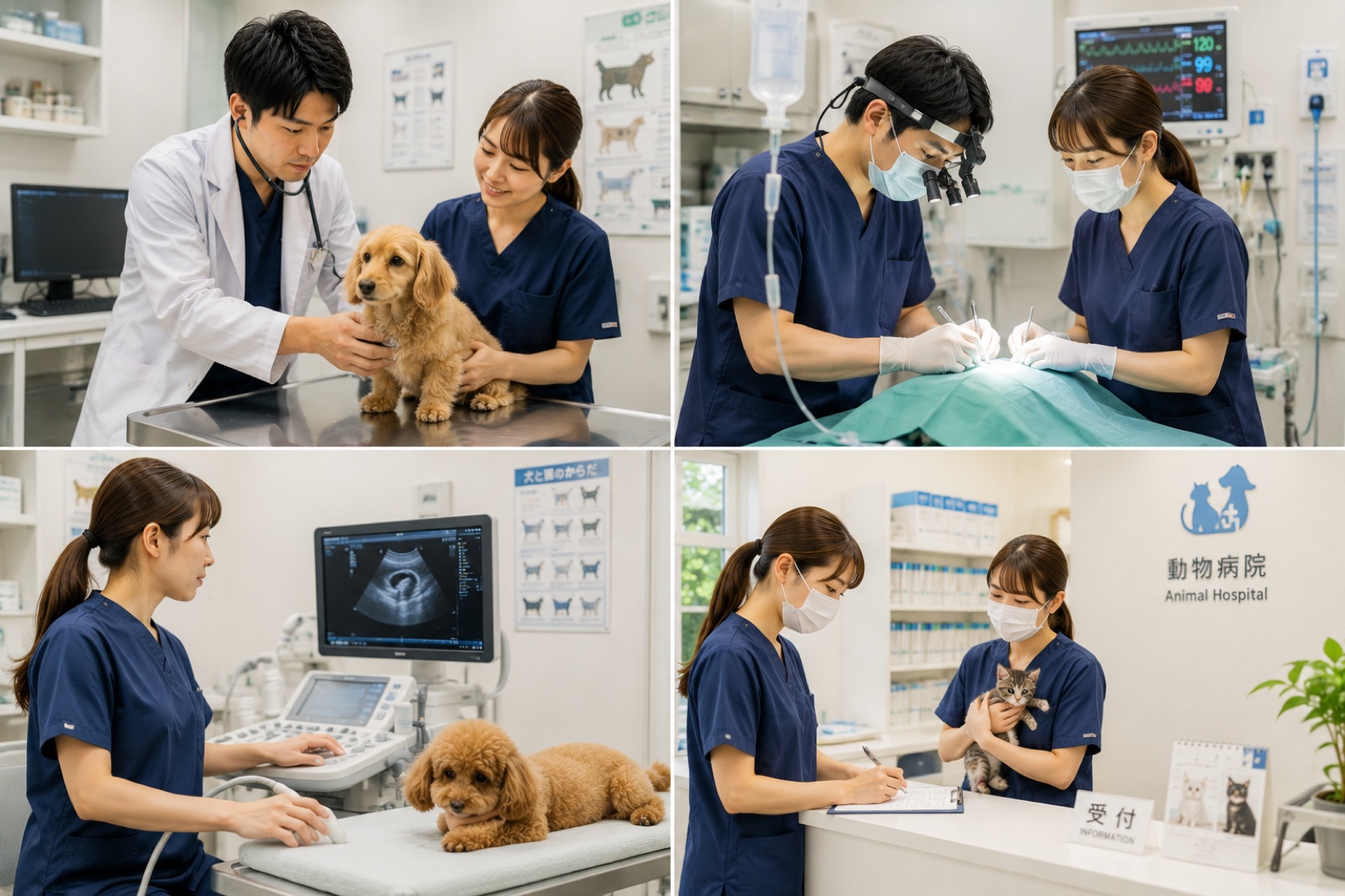 動物病院の診療・受付の様子
