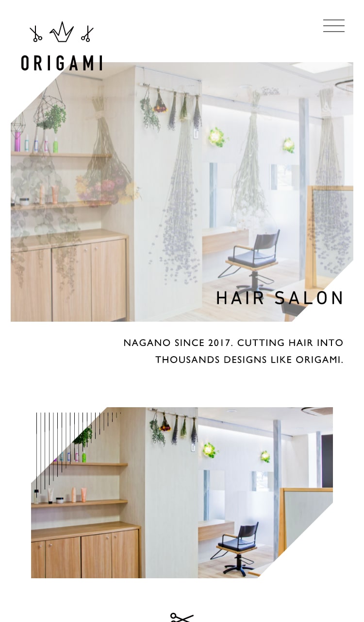 Hair Salon Origami（ヘアーサロンオリガミ）スマホサイト